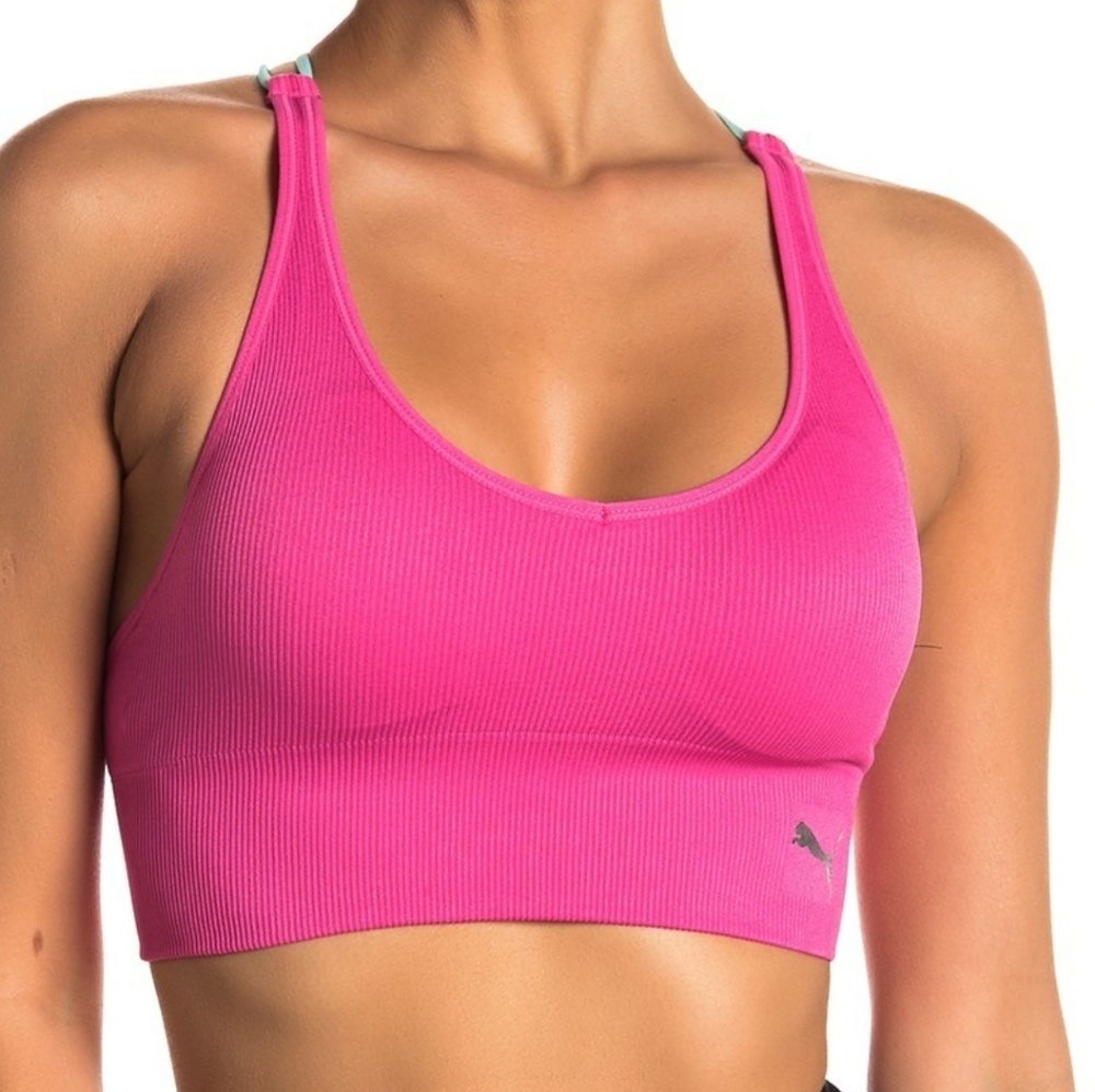 PUMA Mirrored Crisscross Sports Bra. Large